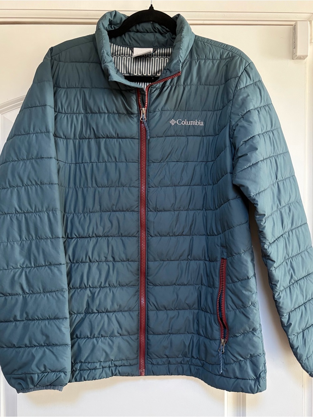 Columbia Oyanta Trail Jacket Men’s M Mystery Blue Themal Coil Insulated Puffer